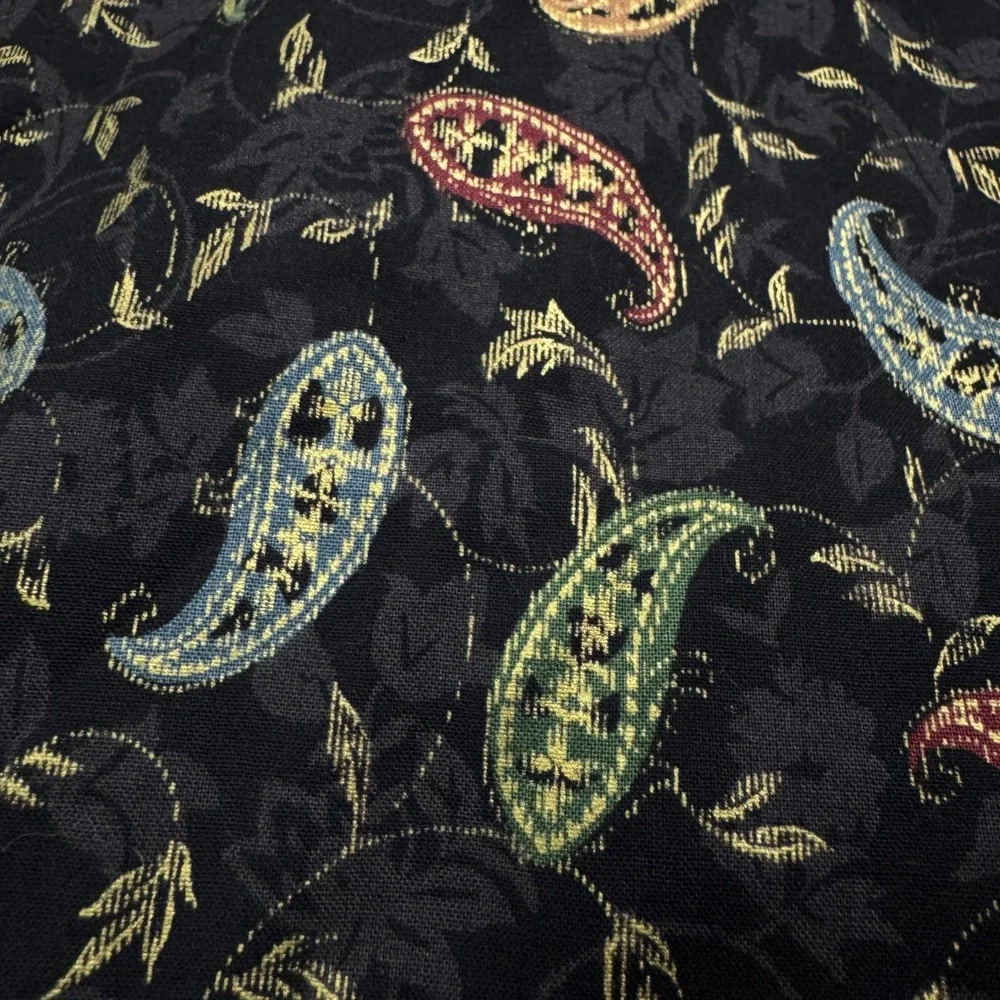 Vintage Howard Wolf Paisley Vest Women's Size 12 Black Gold Red Green‎ Blue Boho